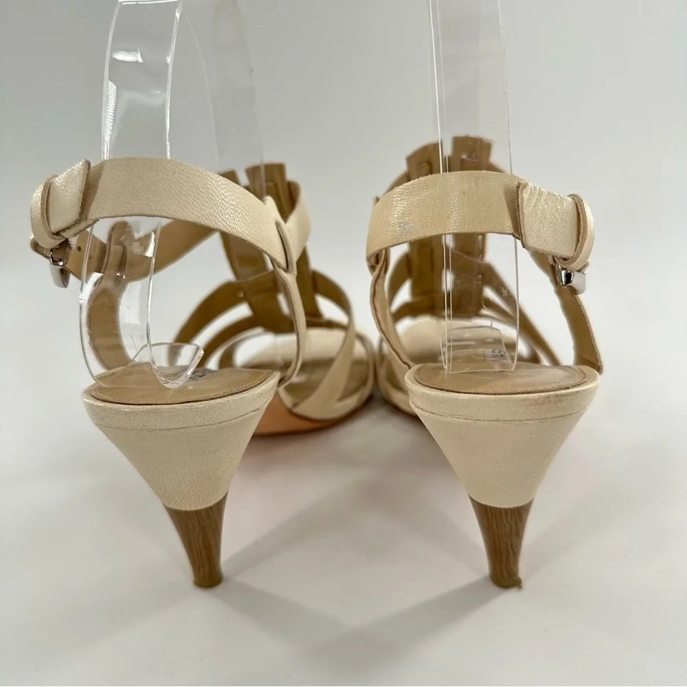Via Spiga womens heels size 7.5 bone cream leather coastal granny